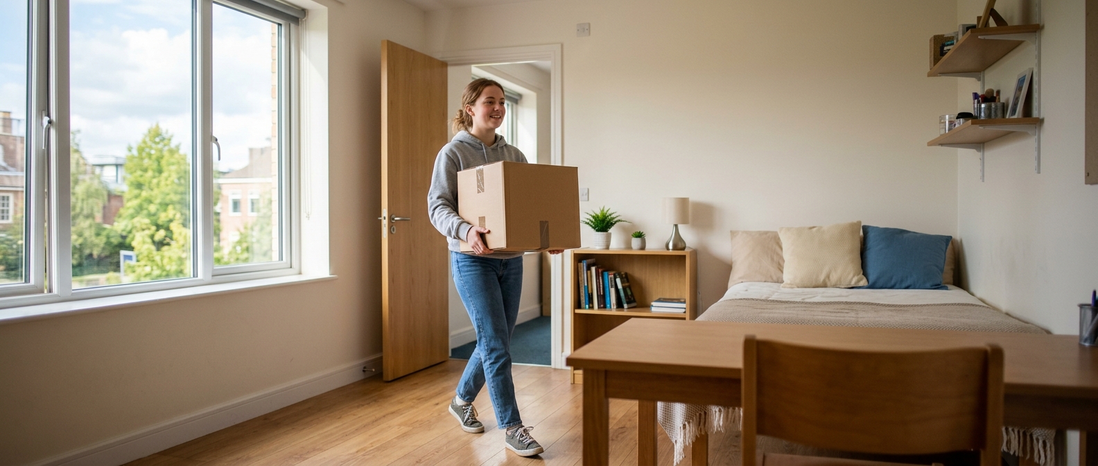 A student moving into halls of residence, the setting where meningitis B spreads most easily